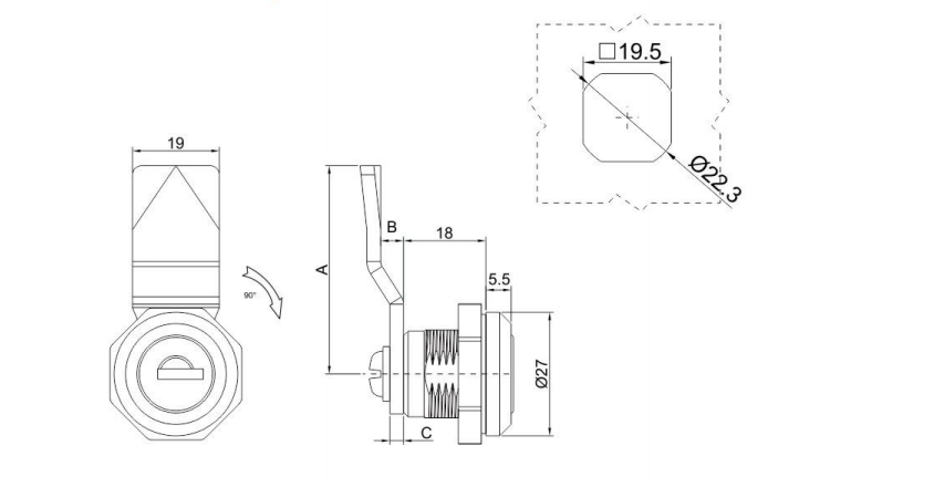 Popular type Cam lock of MS705-3E.png
