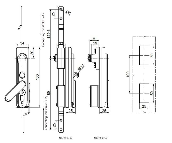 Zinc Alloy Electrical Panel Rod Control Lock of MS840.png